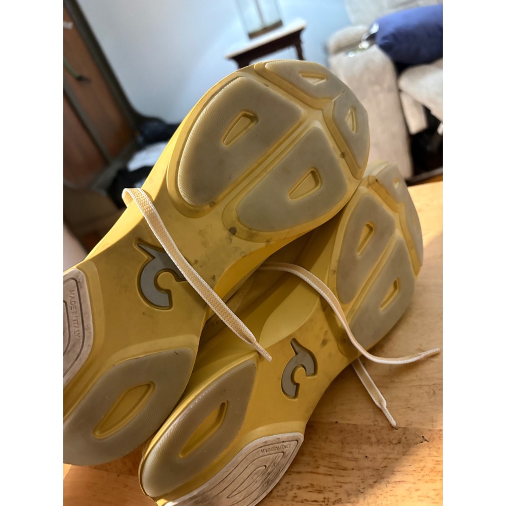 Courser Womens Luxury Leather Performance Sneakers Yellow Made in Italy Low Top - Picture 6 of 10